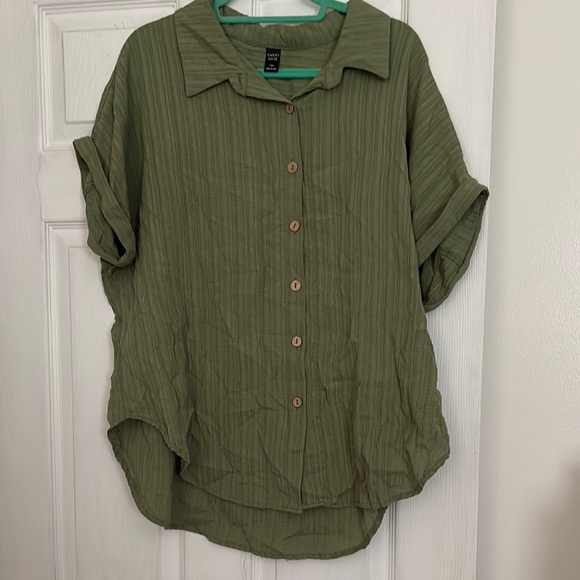 Sage Green Button-Down Shirt - Picture 1 of 5